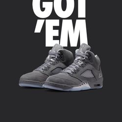 Air Jordan Wolf Grey 5s size 11.5