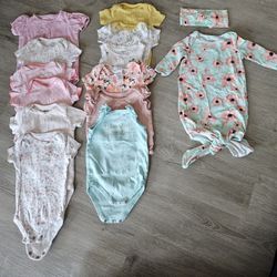 Bodysuits For Baby Girls 3,6,9 Months