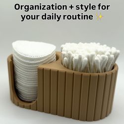 Bathroom Organizer Cotton & Swab Holder (2-in-1)