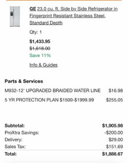 GE 23 cu. ft. Side by Side Refrigerator
