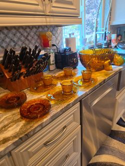 Tiara Kitchen Amber Punch Bowl