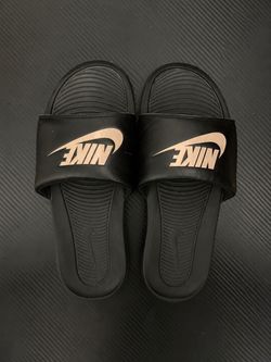 Black and Tan Nike slides, Size men’s 12