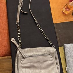 Nordstrom Grey Metallic Purse 