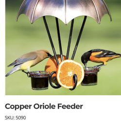 NEVER USED COPPER BALTIMORE ORIOLE FEEDER by WOODLINK