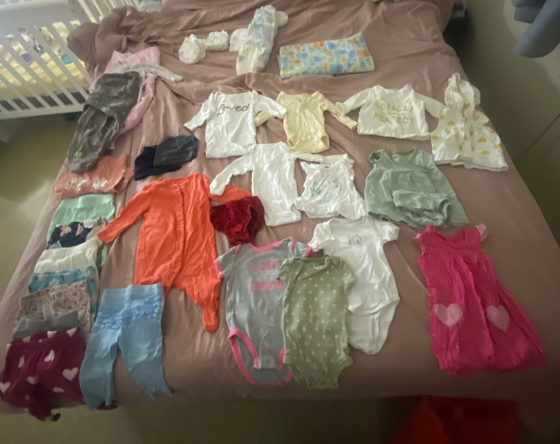 0-3 Baby Girl Clothes & Newborn & Size 1 pampers