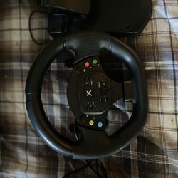 Racing Steering Wheel,shifter,gas Break And Clutch Pedals,