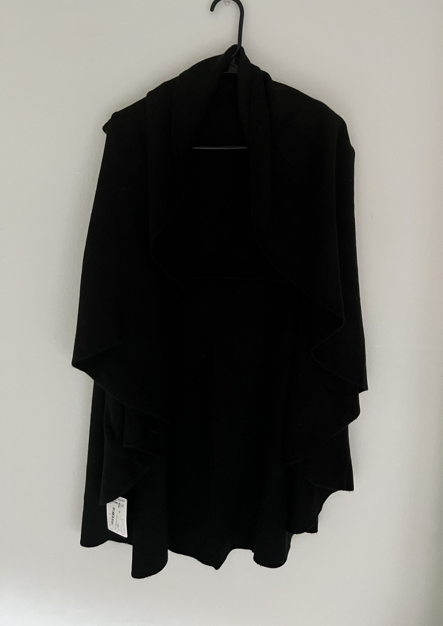 NWT Look By M Womens Shawl Vest Draped Wrap Black Women’s One Size