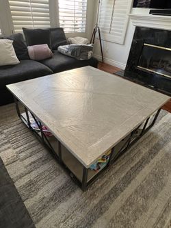 Modern Square Coffee Table with Storage
