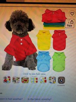 Size: Large. New Dog Shirt, collared polo T-shirt, red and yellow.