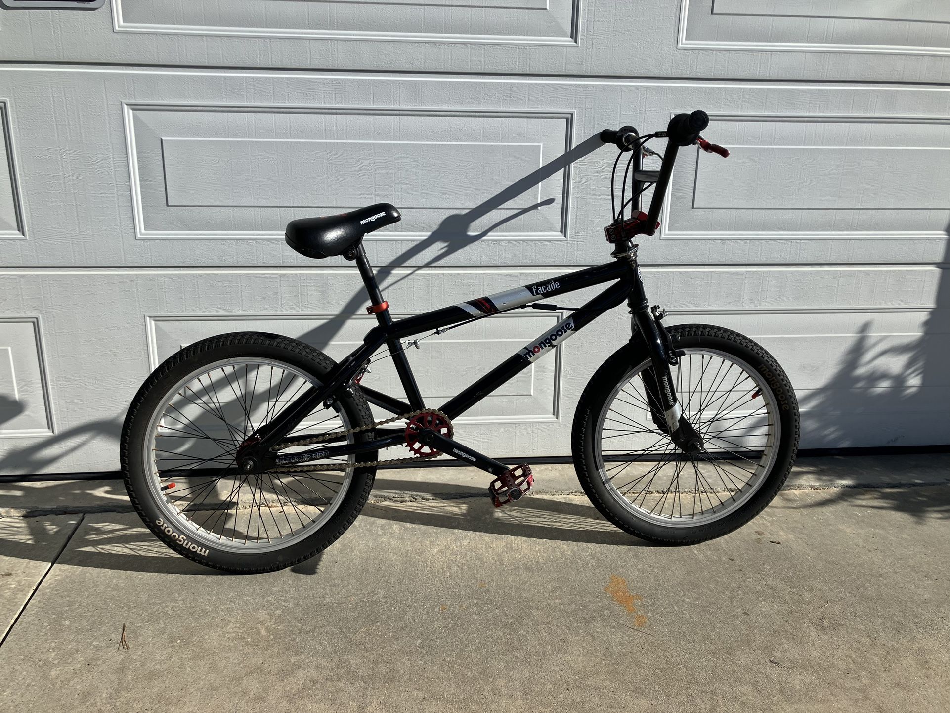 Classic Mongoose 20” BMX Bike Black, Silver And Red