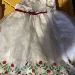 Vestido   Navideño Para Niña En Muy Buenas Condiciones Talla 2t