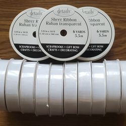 15 New Rolls Of White Decorative Ribbon (90 Yards)