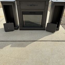 Electric Fire Place With Matching Bookshelves 