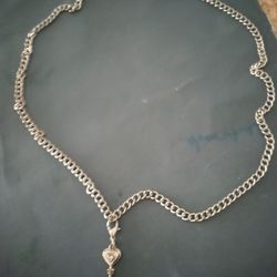 STAINLESS STEEL 20" CHAIN WITH KEY TO HEART CHARM