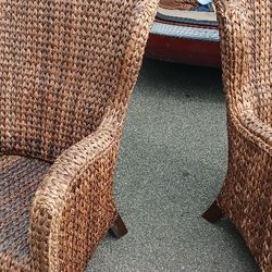 2-Wingback Seagrass Chairs(no cushions 