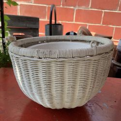 White Hanging Basket