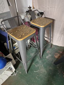 Set Of 2 Industrial/ Country Barstools