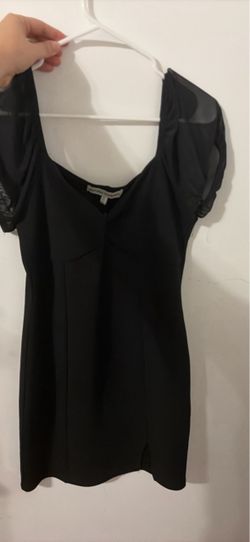 Black thigh length dress blouse style sleeves