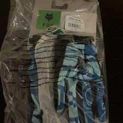 2025 Girls' Fox Riding Gloves, Youth Small, Light Blue