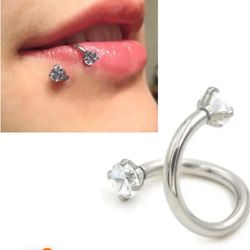 Stainless Steel Nose Rings Spiral Twisted Barbell Earrings Labret Helix Piercing