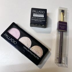 Palladio Bundle of 3 Make Up Palette Brow Pomade flat eyeliner brush New items