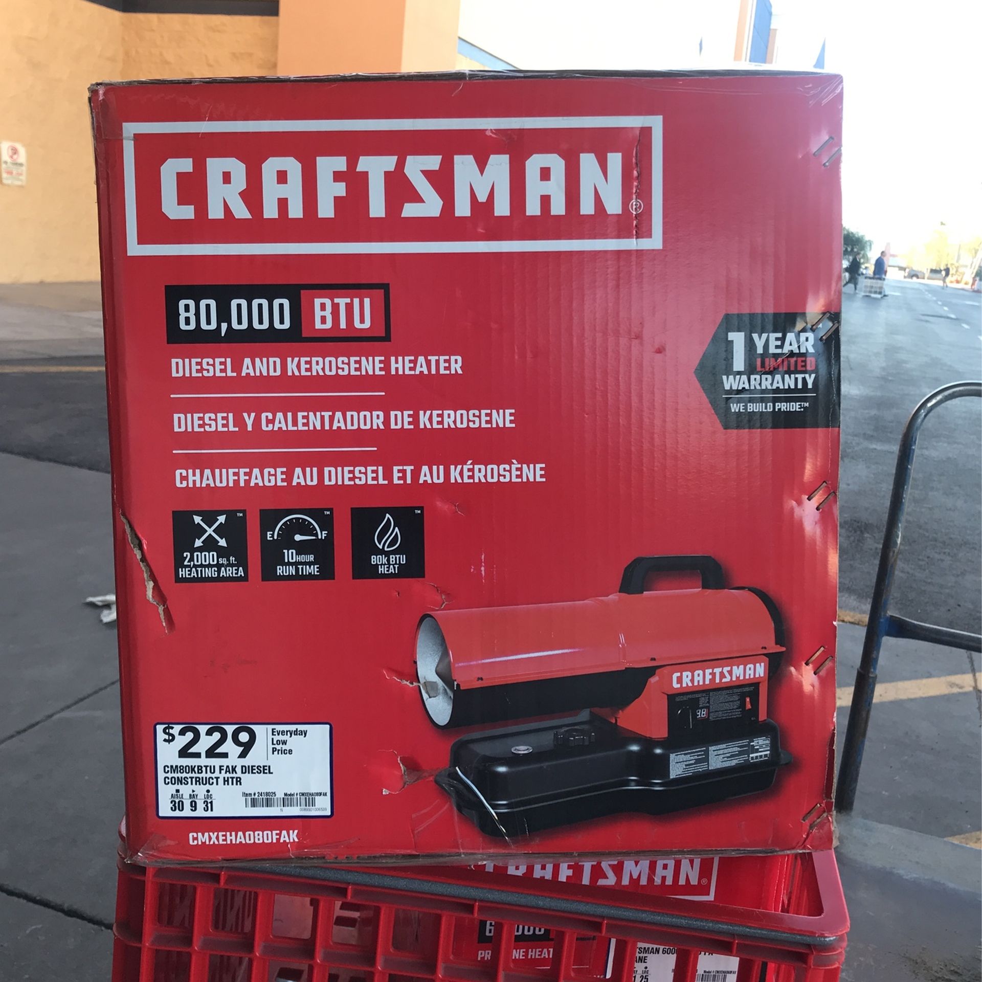 (NEW)Craftsman 80,000 BTU / kerosene heater