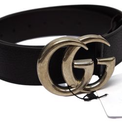 New GUCCI MARMONT DOUBLE GG BUCKLE BROWN LEATHER BELT SIZE 85 - 34 mens women’s unisex