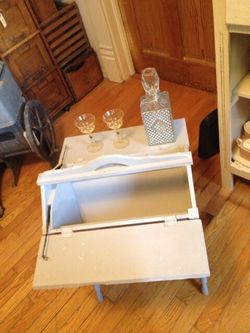 Vintage Sewing / Knitting Cabinet, Hand Painted, Chippy Look, Shabby Chic