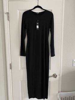 BRAND NEW Fashion Nova Black Long Sleeve Maxi Dress