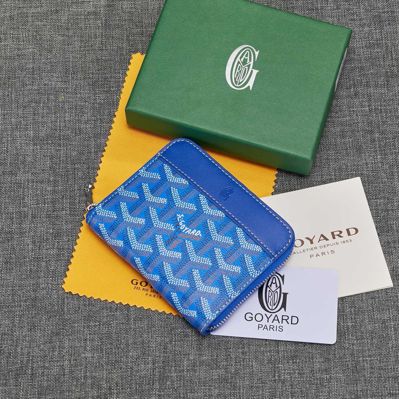 Goyard Matignon Small Zip Around Wallet Blue
