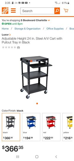 Adjustable height A/V cart with pullout keyboard tray table