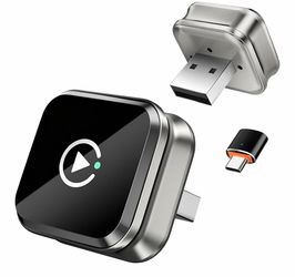 Apple CarPlay Wireless Adapter, 2-in-1 for Android Auto, Gunmetal