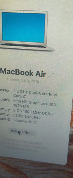 Apple MacBook Air 13-inch 2017 top condition