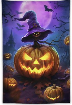 Halloween Moon Night Tapestry 40”Wx60”L