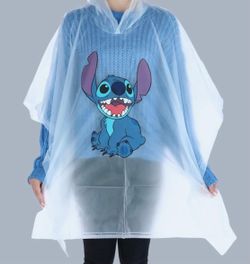New! ©️Disney ✨Jerry Leigh 💜☔️💙STITCH💙☔️💜 Adult Rain Poncho