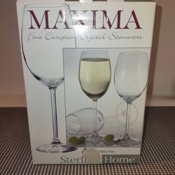 Maxima Fine European Crystal Stemware Set of 4 12.5 oz  Wine Glasses