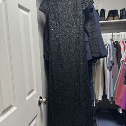 Adrianna Papell Black Sequin Evening gown