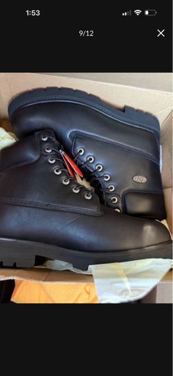 Lugz Black Leather Lace-Up Boots