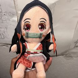 Nezuko Plush Doll - Black Hair, Red Kimono