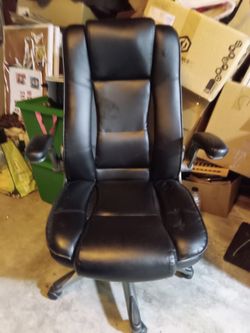 Black leather office chair