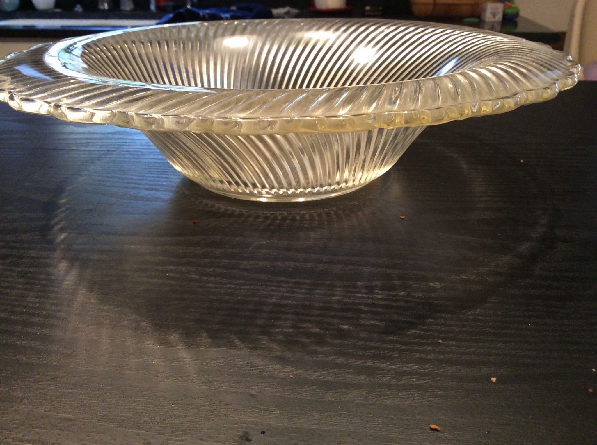 Vintage Glass Swirl Bowl