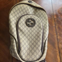 Gucci Brown Monogram Canvas Travel Backpack