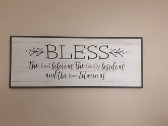 🏠 LARGE FARMHOUSE "BLESS" WALL SIGN