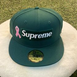 Supreme Box Logo x New Era Breast Cancer Awareness Hat Green 7 1/4