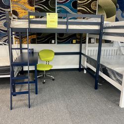 Full Size Wood Loft Bed $249