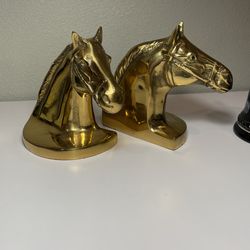 Brass Horse Head Bookends