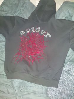 Red rhinestone spider hoodie