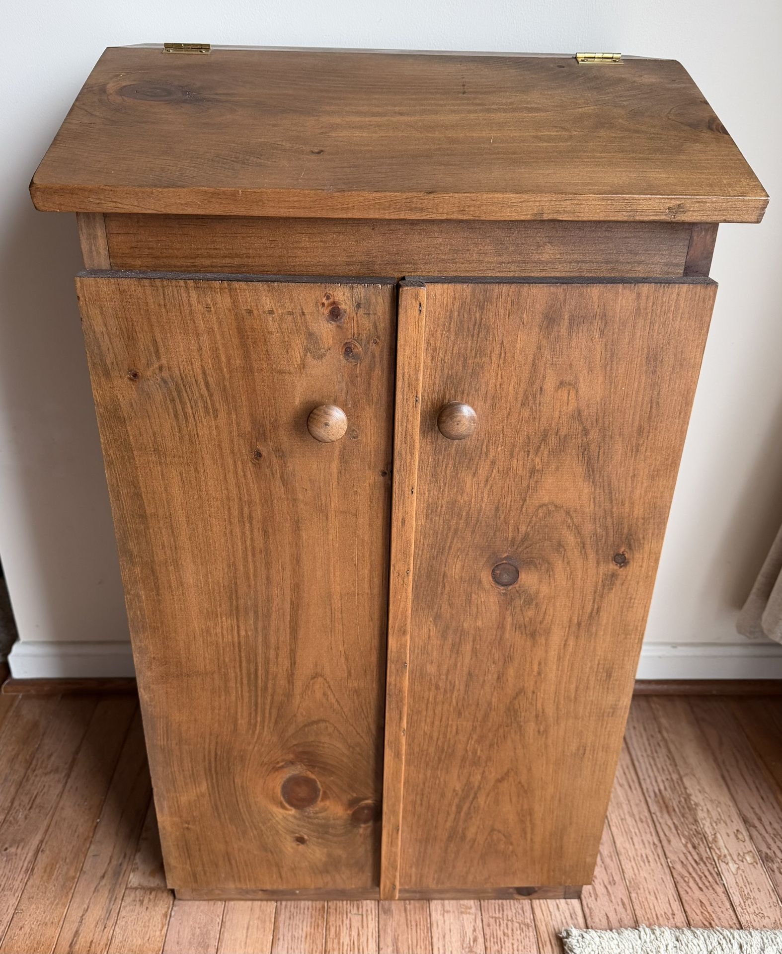 Custom Made Finished Pine? Wood Trash Can Moving Sale