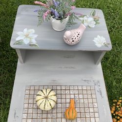 Beautiful Vintage Side Table Natural Colors 
