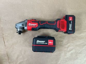Pre-owned Angle Grinder + 2 Batteries 12Ah 5Ah (no Charger) Bauer 2161CR-B Brushless Set 